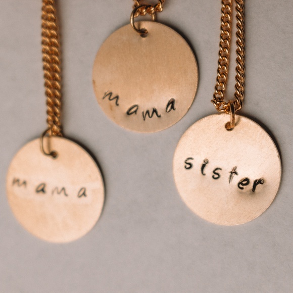Custom Mama Hand-Stamped  Metal Stamped Necklace - Picture 3 of 3